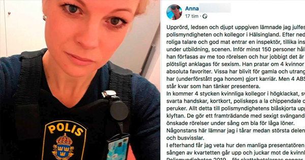 Anna lämnade polisernas fest i tårar – efter det sexistiska uppträdandet
