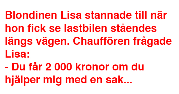 Fräckis: Lastbilschauffören ger den unga blondinen 2 000 kr för en tjänst – några timmar senare skriker han rakt ut