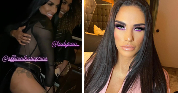 Katie Price slet av sig underkläderna och skällde som en hund under en vild utekväll