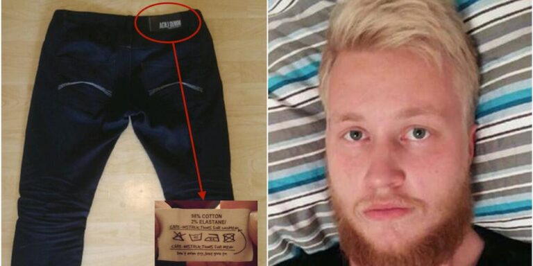 Benjamin beställde ett par nya jeans på nätet: Det kändes inget vidare när han läste tvättinstruktionerna