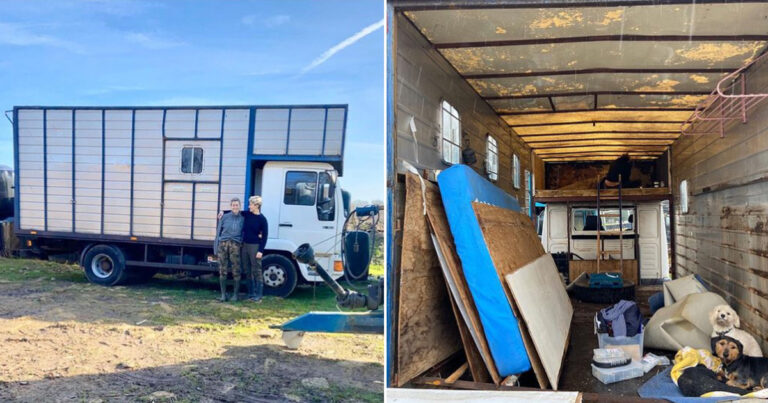 Ungt par köper skrotfärdig hästtransport – förvandlingen har förbryllat hela nätet