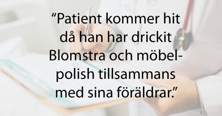 Utdrag ur 14 helt galet roliga patientjournaler som svenska läkare har skrivit