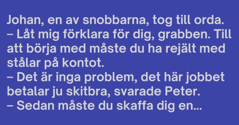 Fräckis: Norrlands Peter möter Stockholms tuffing – snabba svaret som sänkte tölpen